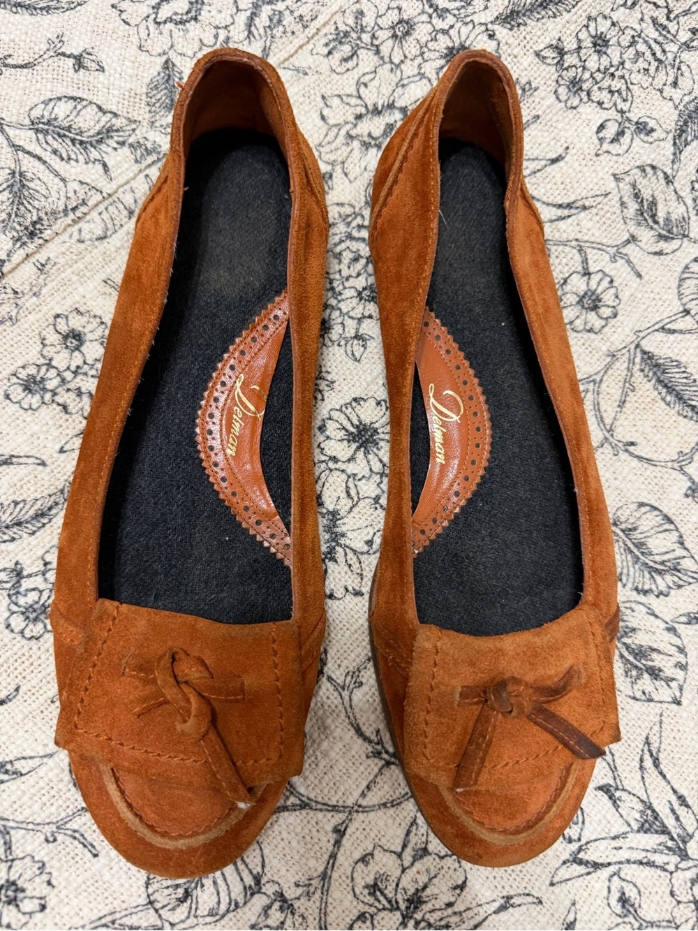 Delman Rust Suede Tassel Loafers